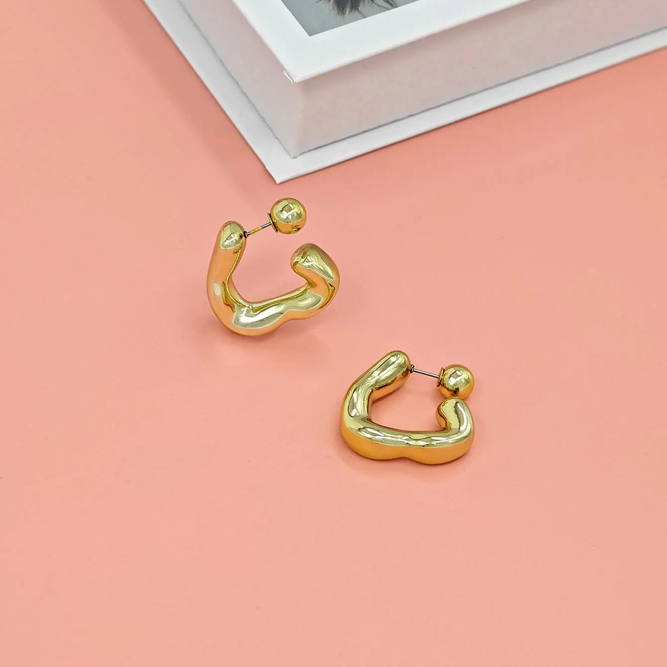 Boucles d'oreilles en C épaisse