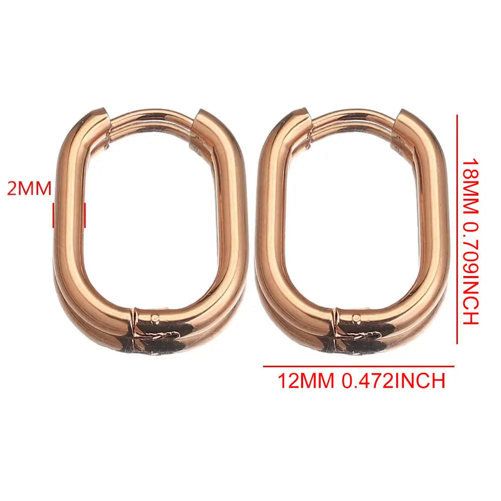 boucle d'oreille créole ovale acier inoxydable