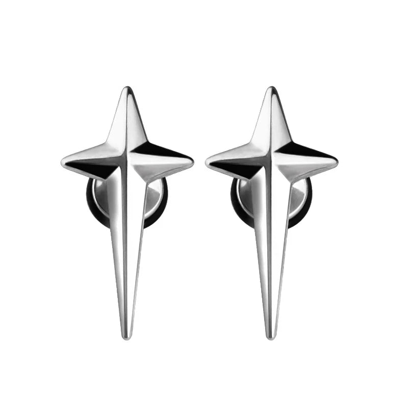 Boucles d'oreilles créoles punk gothique en acier inoxydable