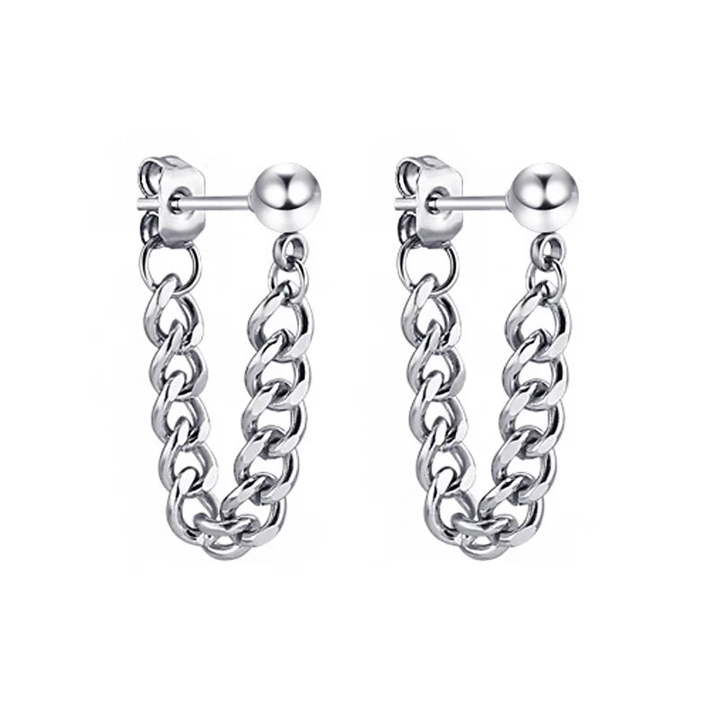 Boucles d'oreilles créoles punk gothique en acier inoxydable
