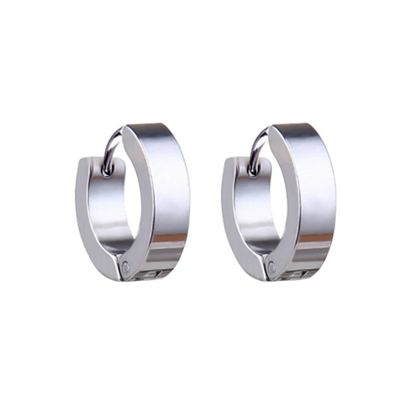 Boucles d'oreilles créoles punk gothique en acier inoxydable