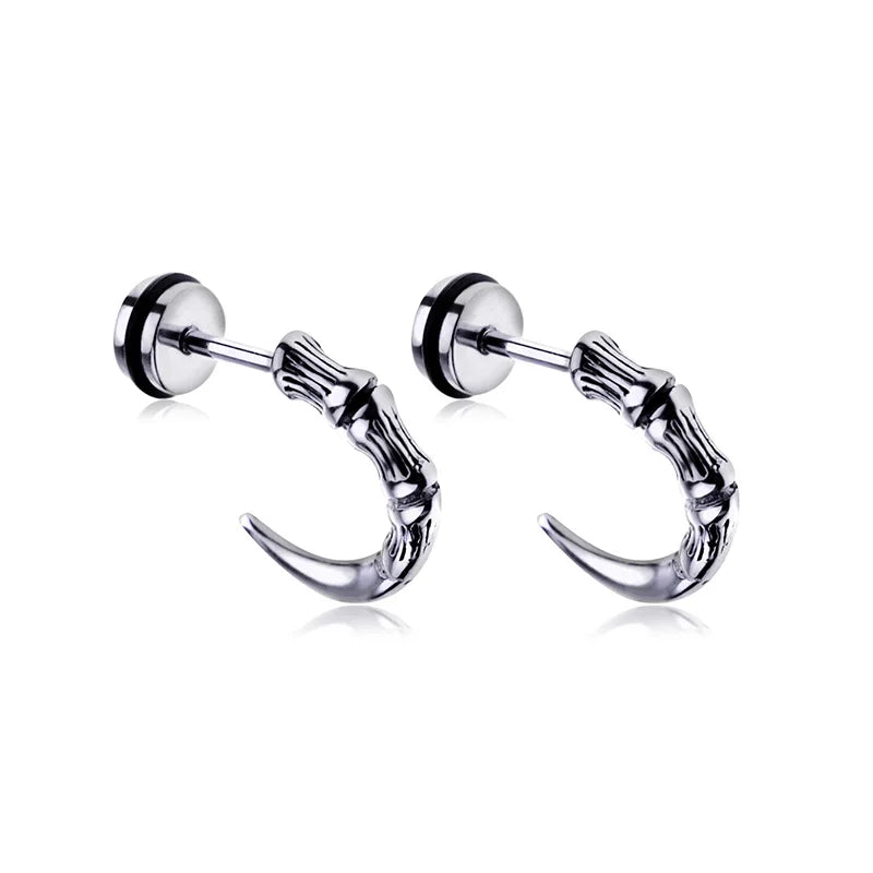 Boucles d'oreilles créoles punk gothique en acier inoxydable