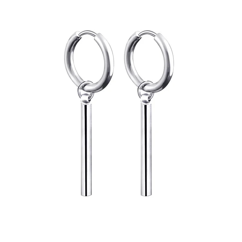 Boucles d'oreilles créoles punk gothique en acier inoxydable