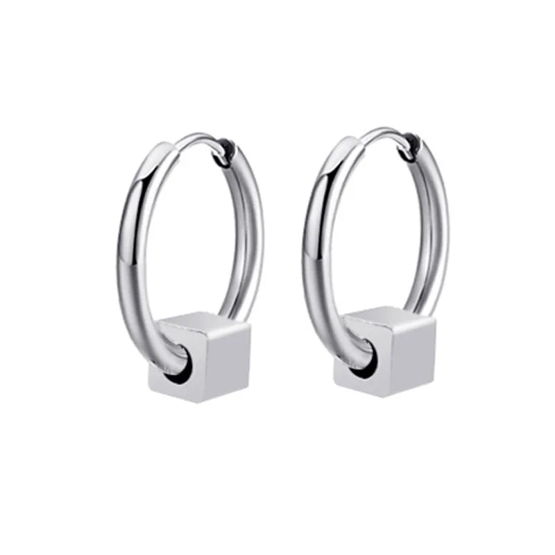Boucles d'oreilles créoles punk gothique en acier inoxydable
