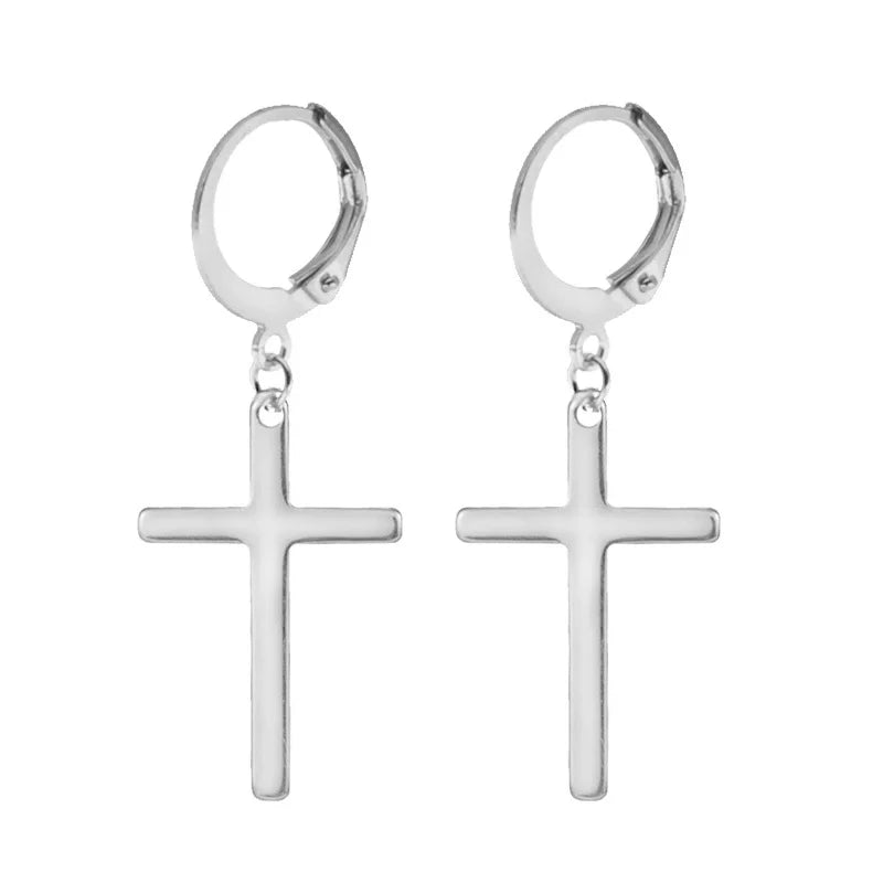 Boucles d'oreilles créoles punk gothique en acier inoxydable