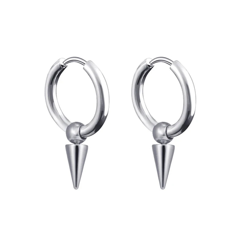 Boucles d'oreilles créoles punk gothique en acier inoxydable