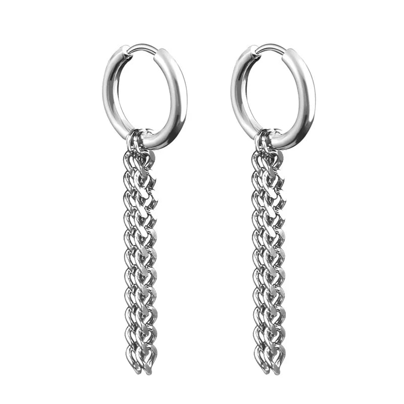 Boucles d'oreilles créoles punk gothique en acier inoxydable
