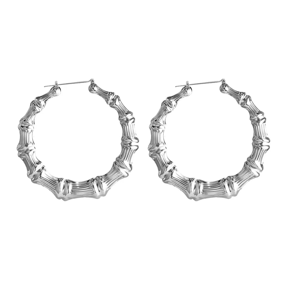 boucles d'oreilles créoles design bambou