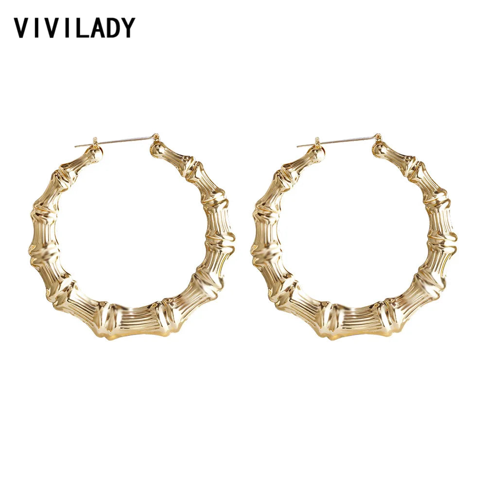 boucles d'oreilles créoles design bambou