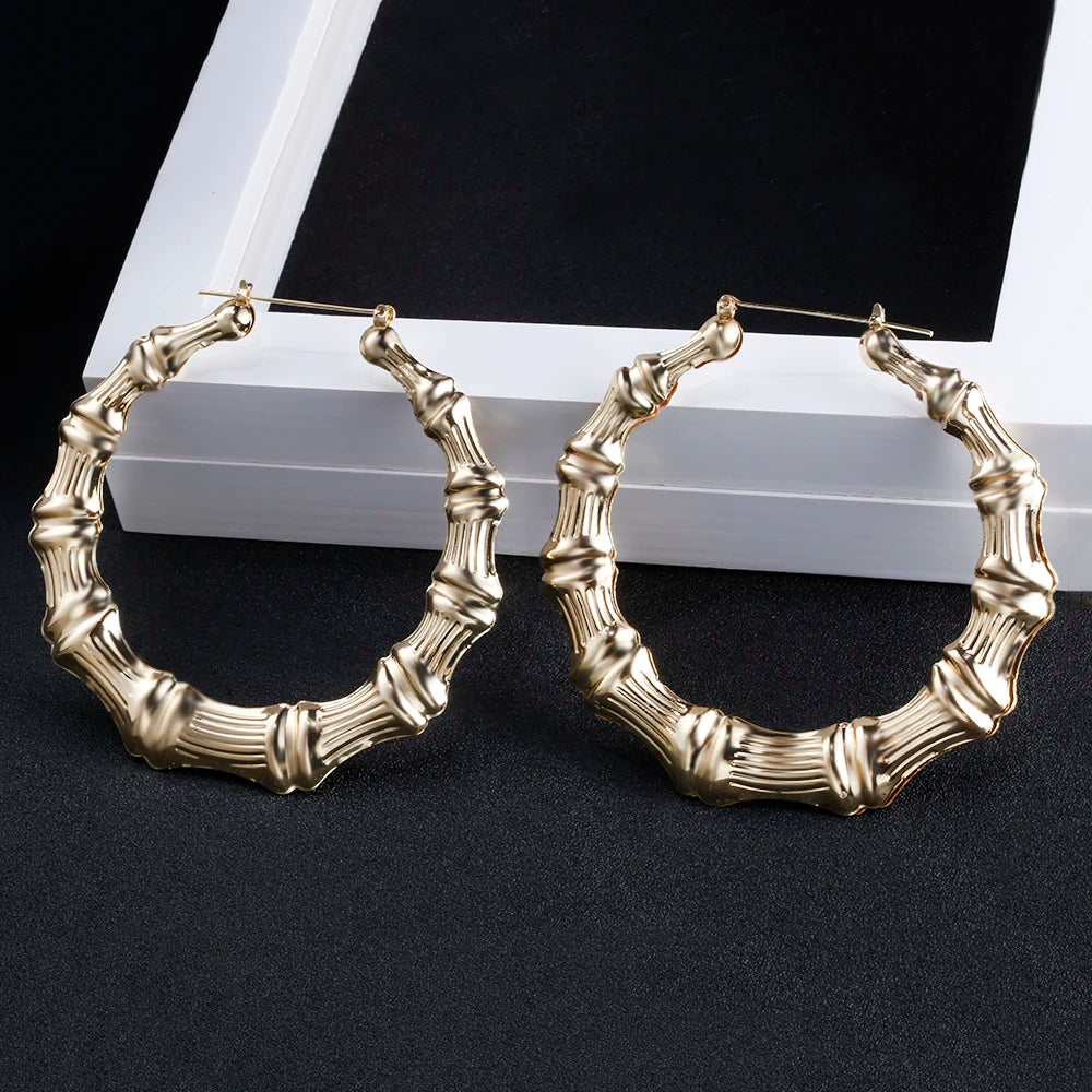 boucles d'oreilles créoles design bambou