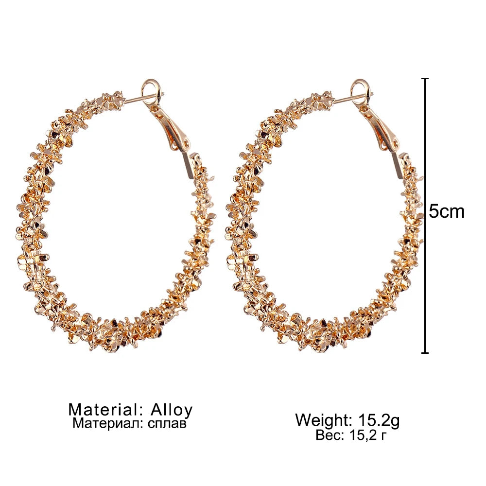 boucle d'oreille créole grande taille avec strass