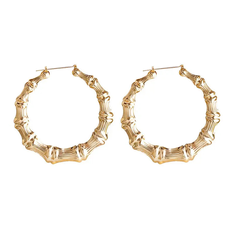 boucles d'oreilles créoles design bambou
