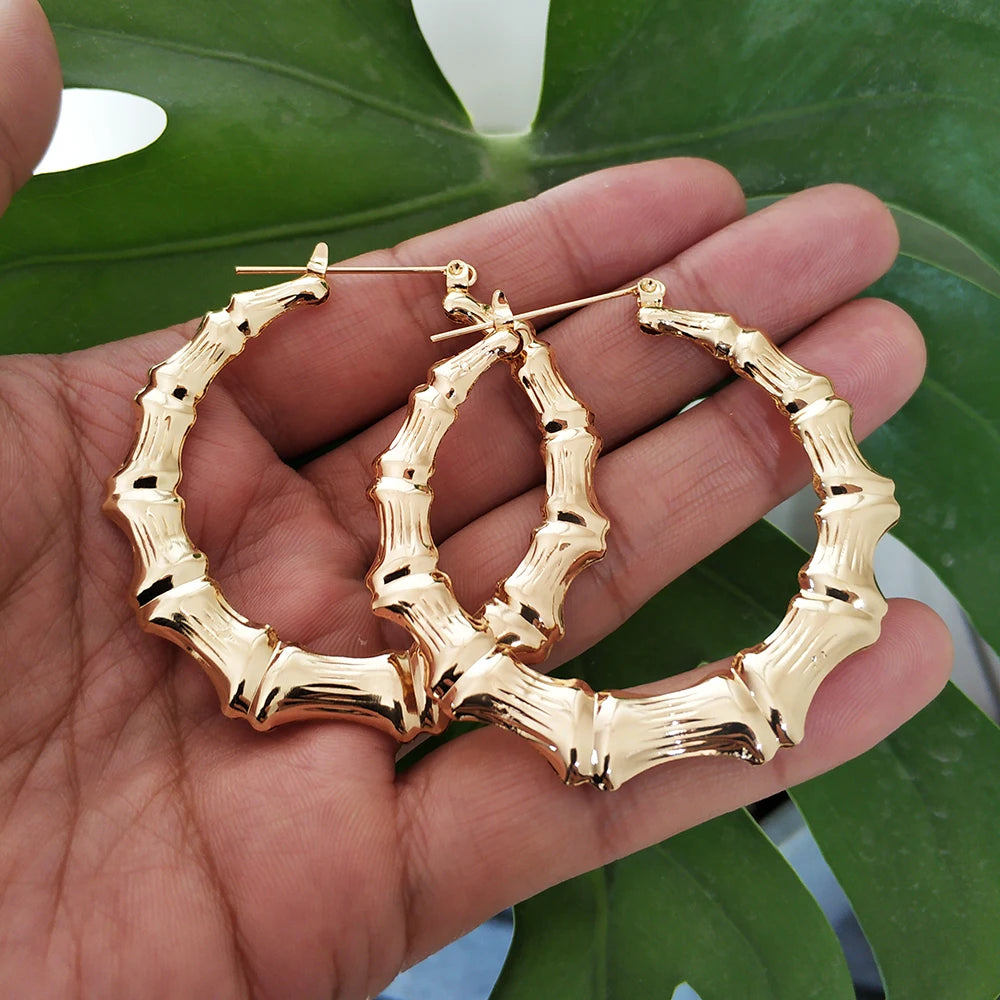boucles d'oreilles créoles design bambou