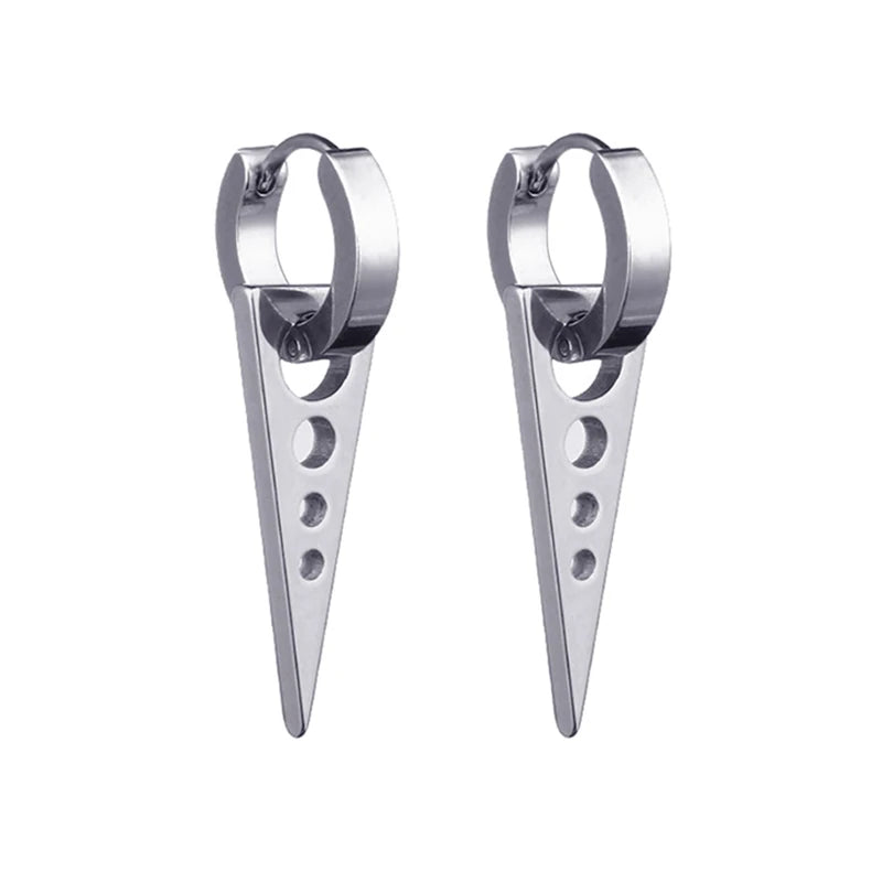 Boucles d'oreilles créoles punk gothique en acier inoxydable
