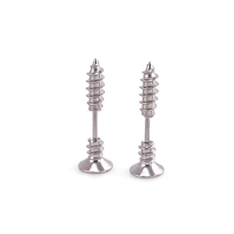Boucles d'oreilles créoles punk gothique en acier inoxydable