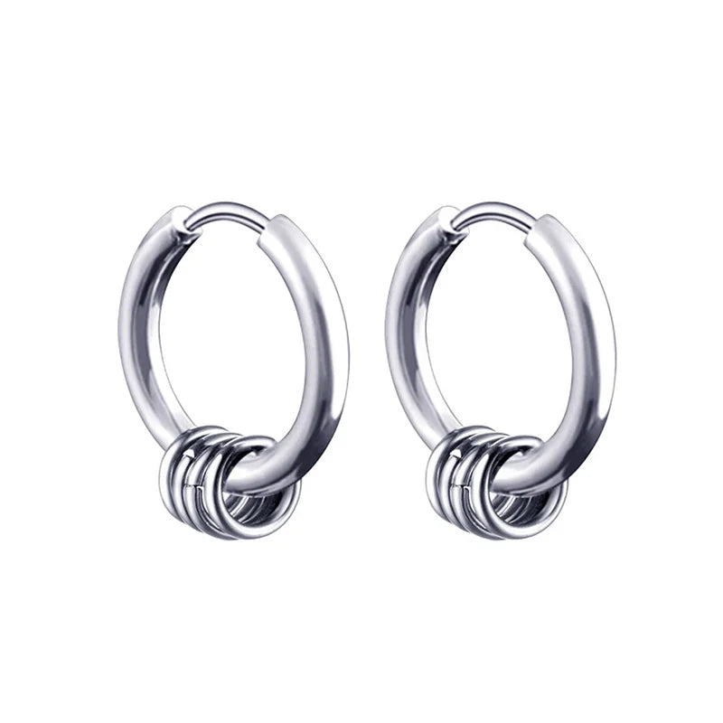 Boucles d'oreilles créoles punk gothique en acier inoxydable