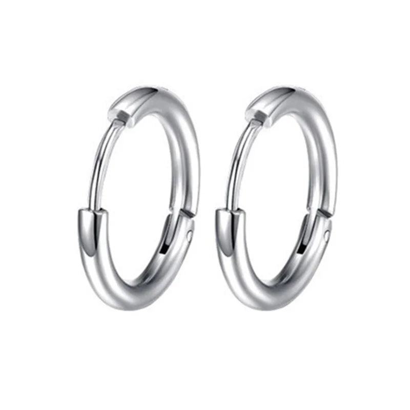 Boucles d'oreilles créoles punk gothique en acier inoxydable