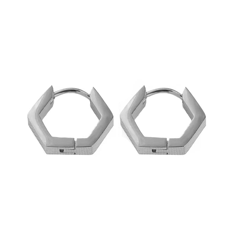 Boucles d'oreilles créoles punk gothique en acier inoxydable
