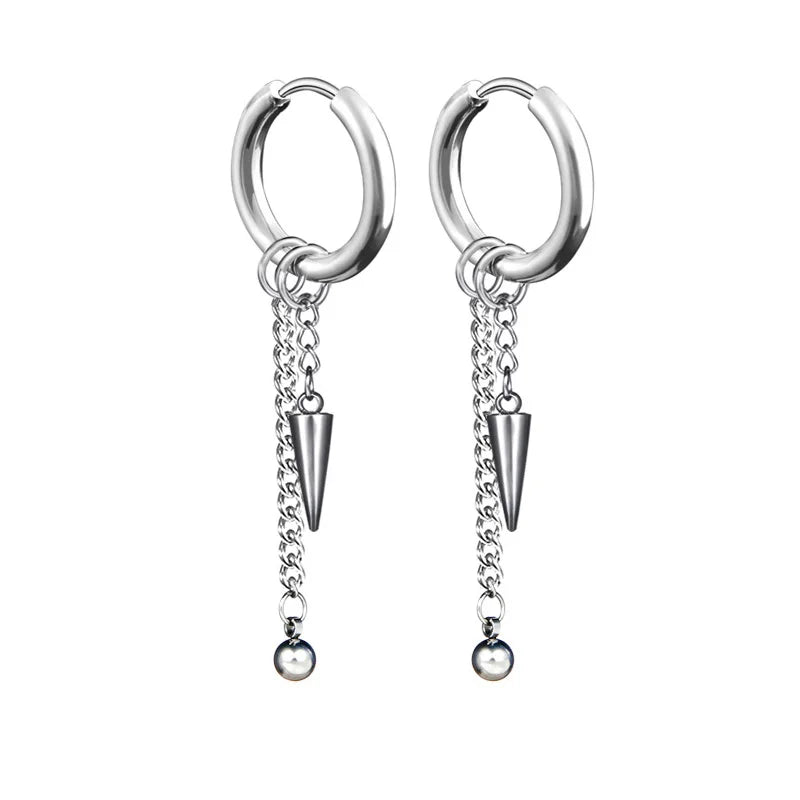 Boucles d'oreilles créoles punk gothique en acier inoxydable