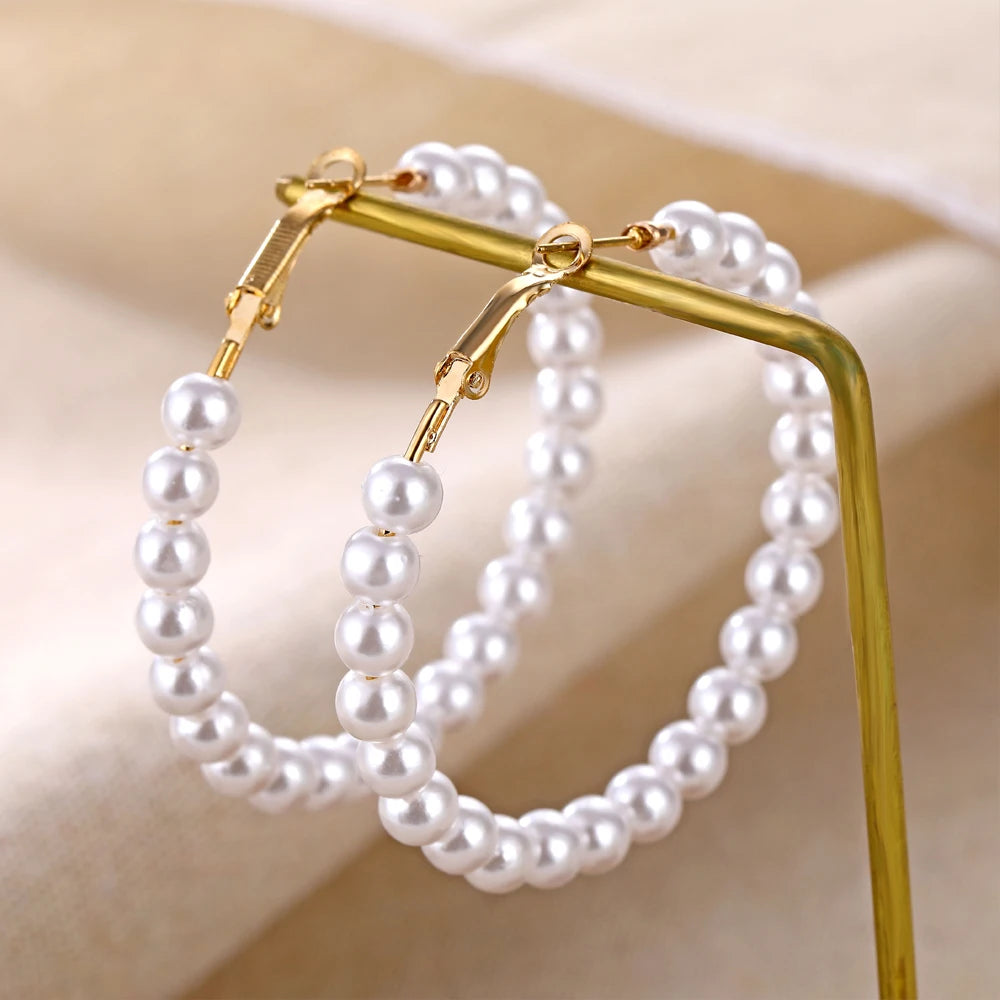 boucle d'oreille créole grande taille avec strass