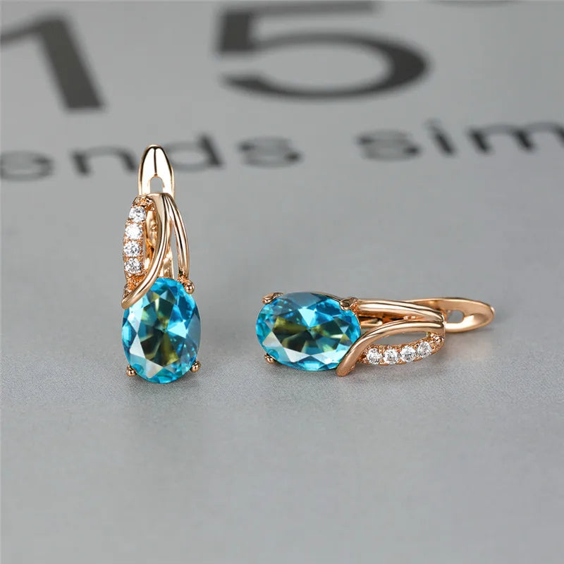 boucle d'oreille créole pierre bleu