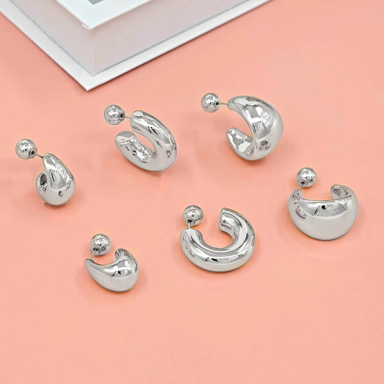 Boucles d'oreilles en C épaisse