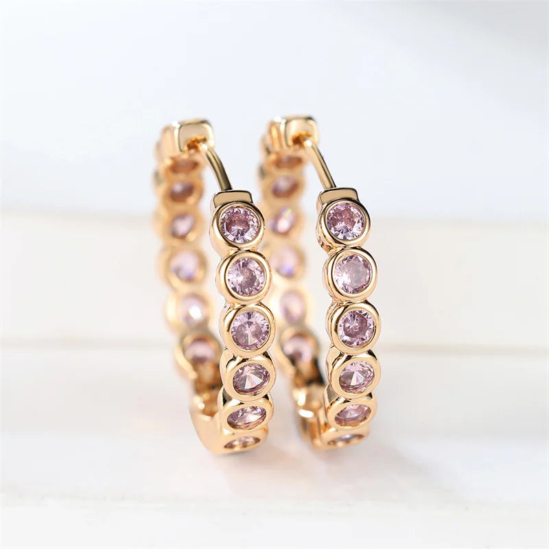 boucle d'oreille créole pierre colorée