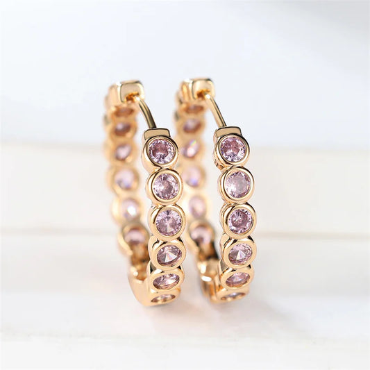 boucle d'oreille créole pierre colorée