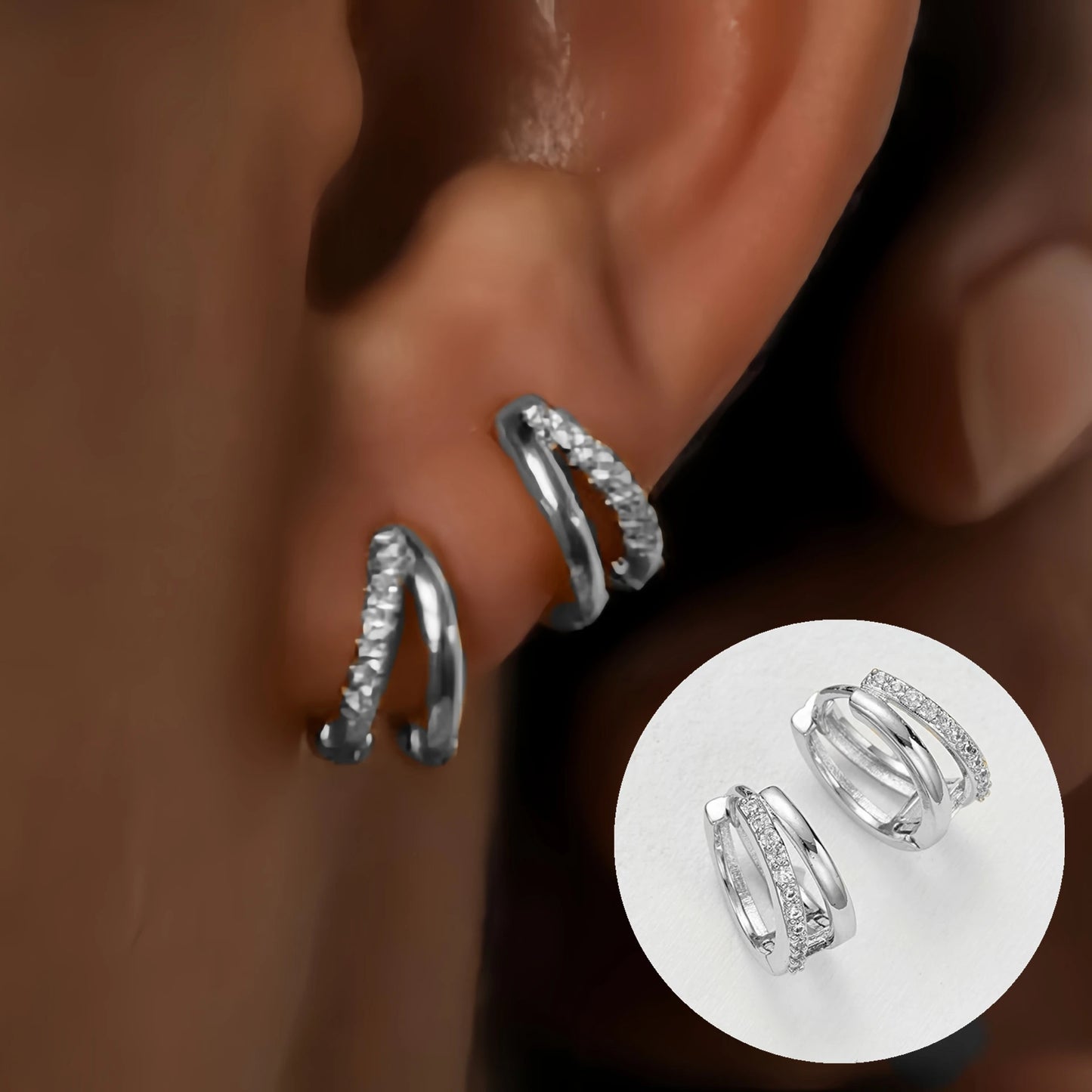 Petites boucles d'oreilles créole avec pendentif