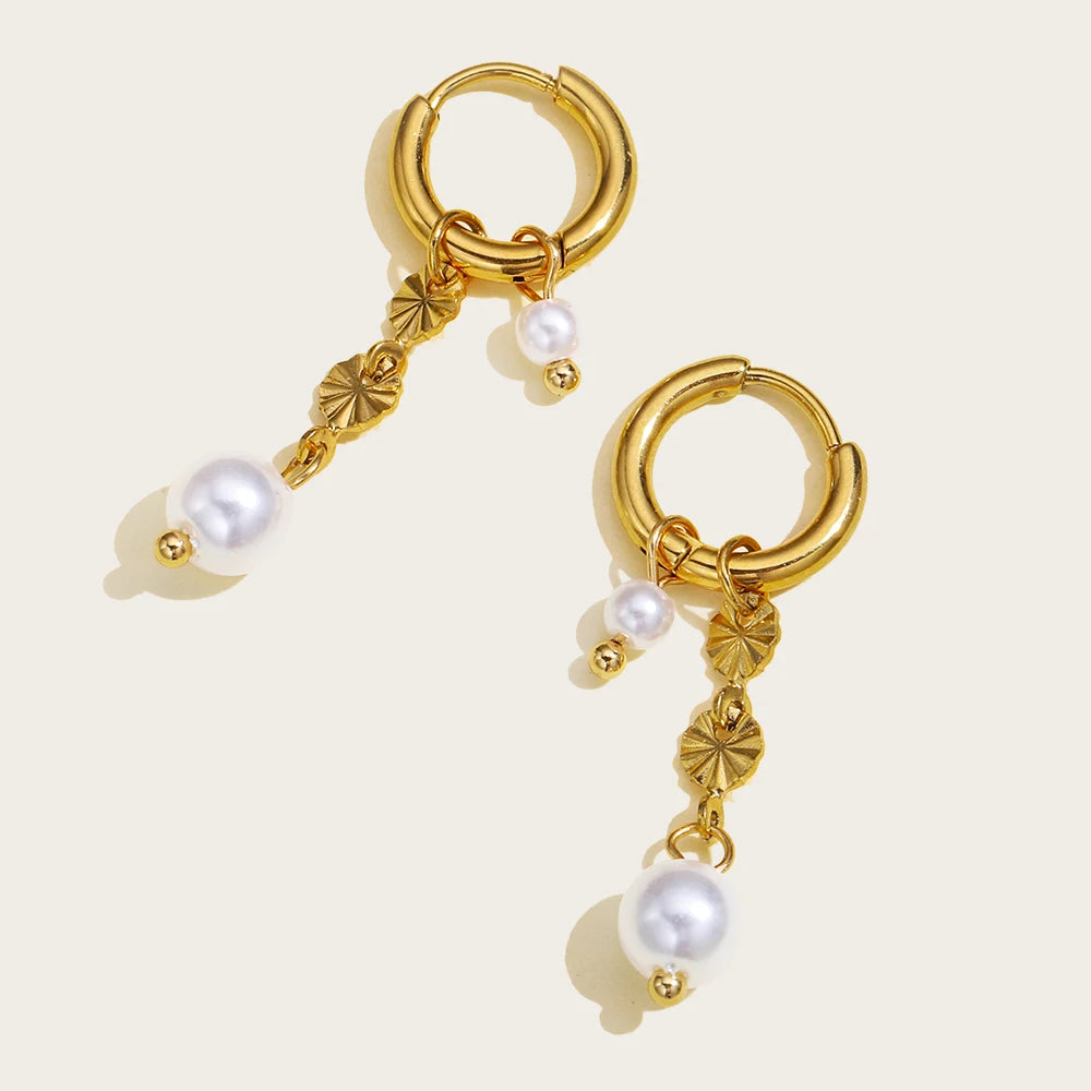 boucle d'oreille perle pendante créole