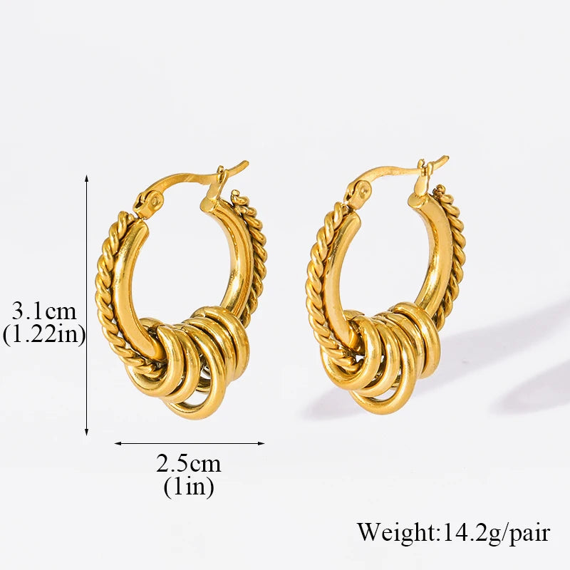 Boucle d'oreille créole torsadée plaqué or