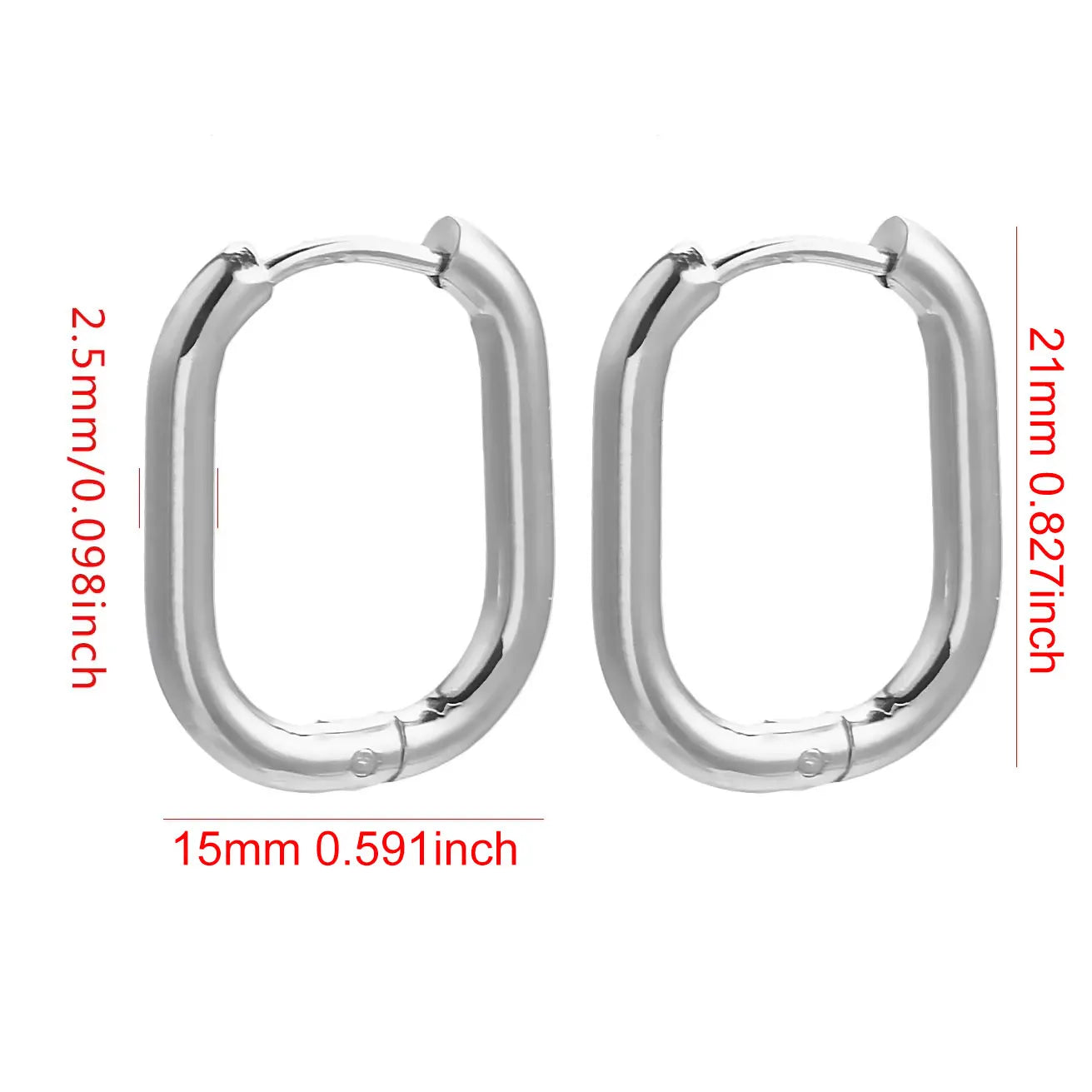 boucle d'oreille créole ovale acier inoxydable