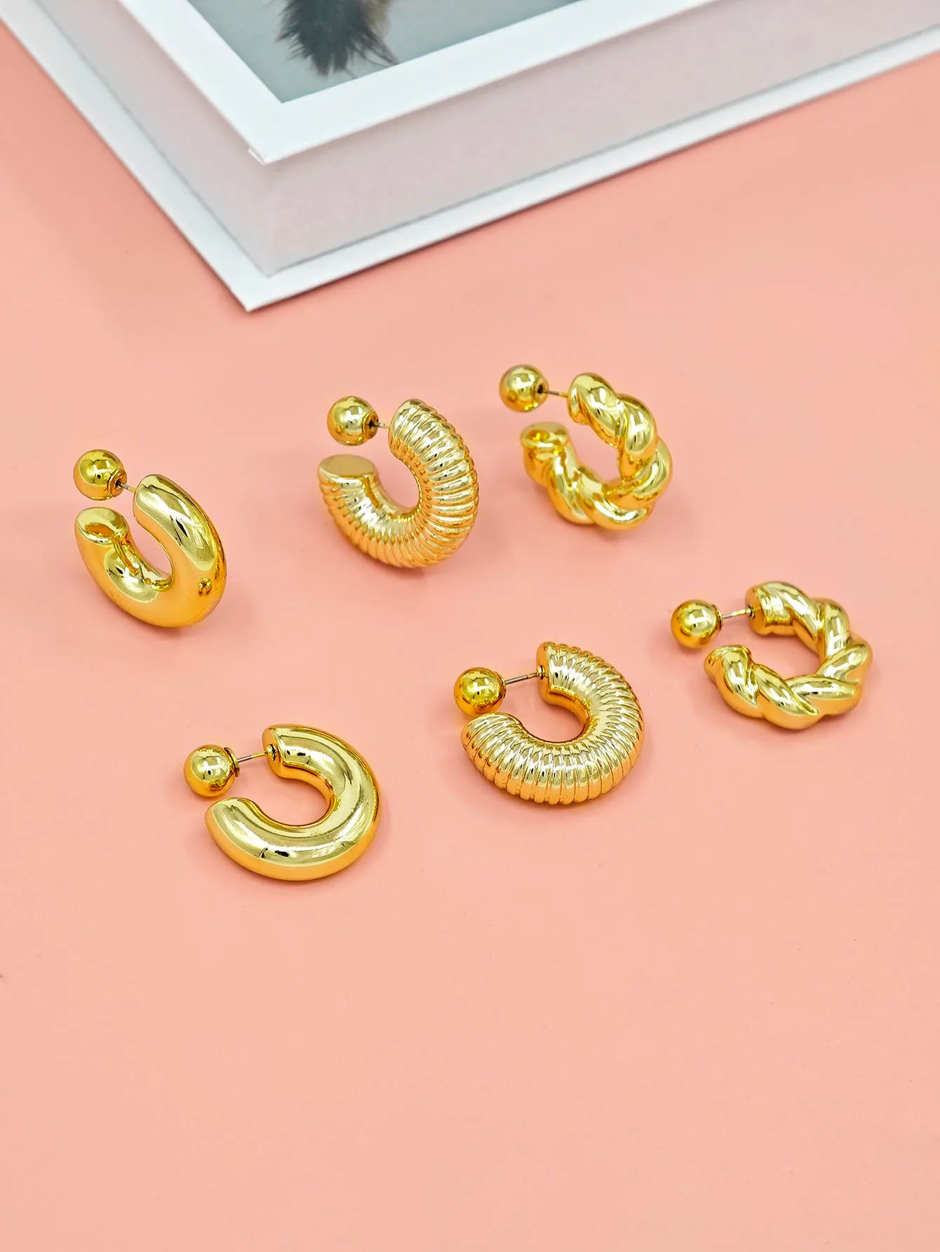 Boucles d'oreilles en C épaisse