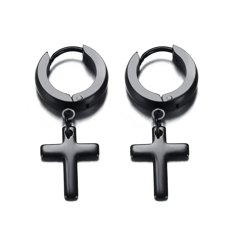 boucle d’oreille croix créoles homme