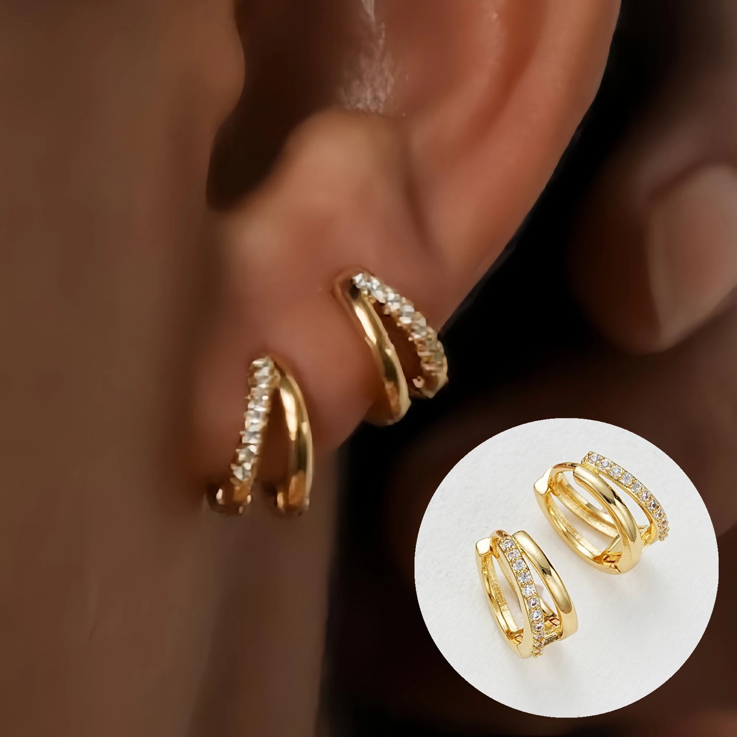 Petites boucles d'oreilles créole avec pendentif