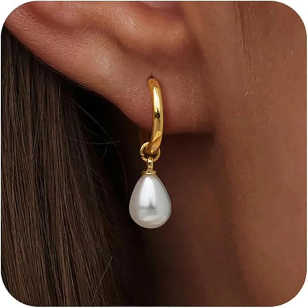 boucles d'oreilles créoles avec perles