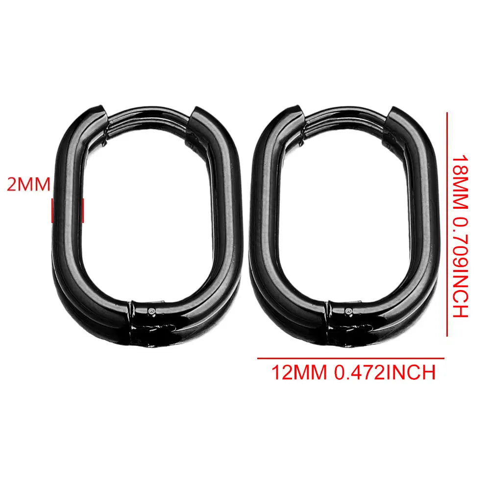 boucle d'oreille créole ovale acier inoxydable