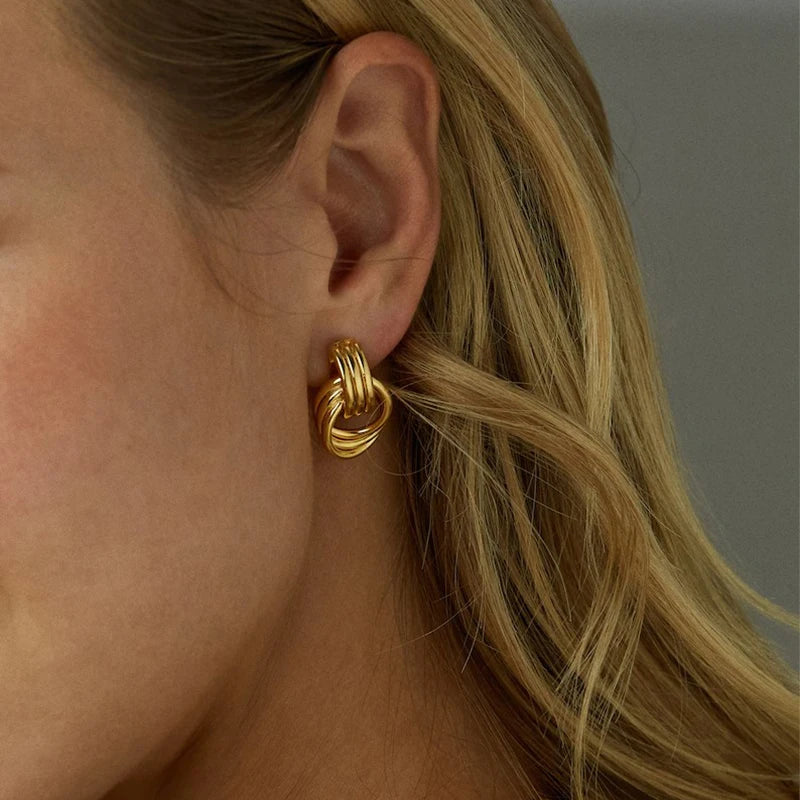 Boucles d'oreilles créole à trois couches