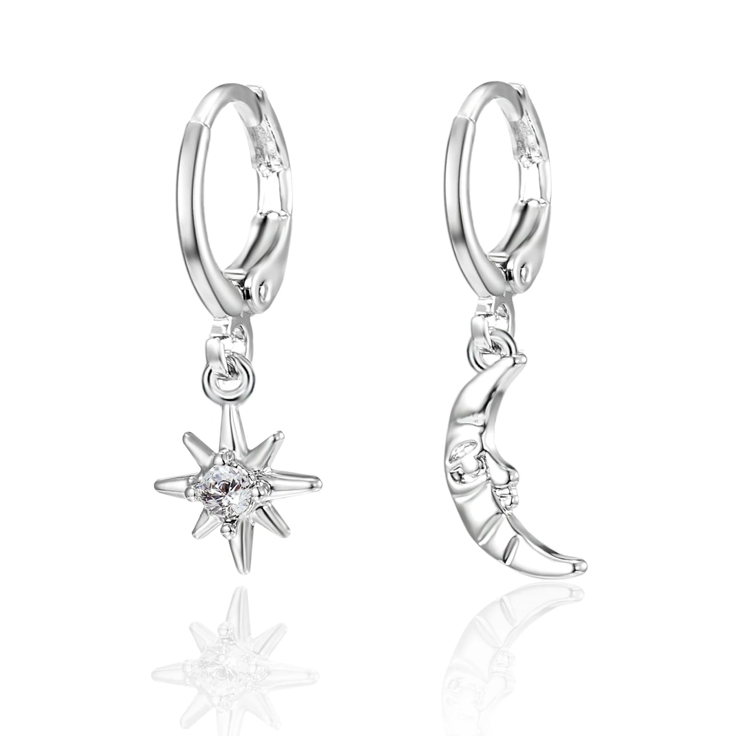 Boucles d'oreilles créoles en forme d'étoile