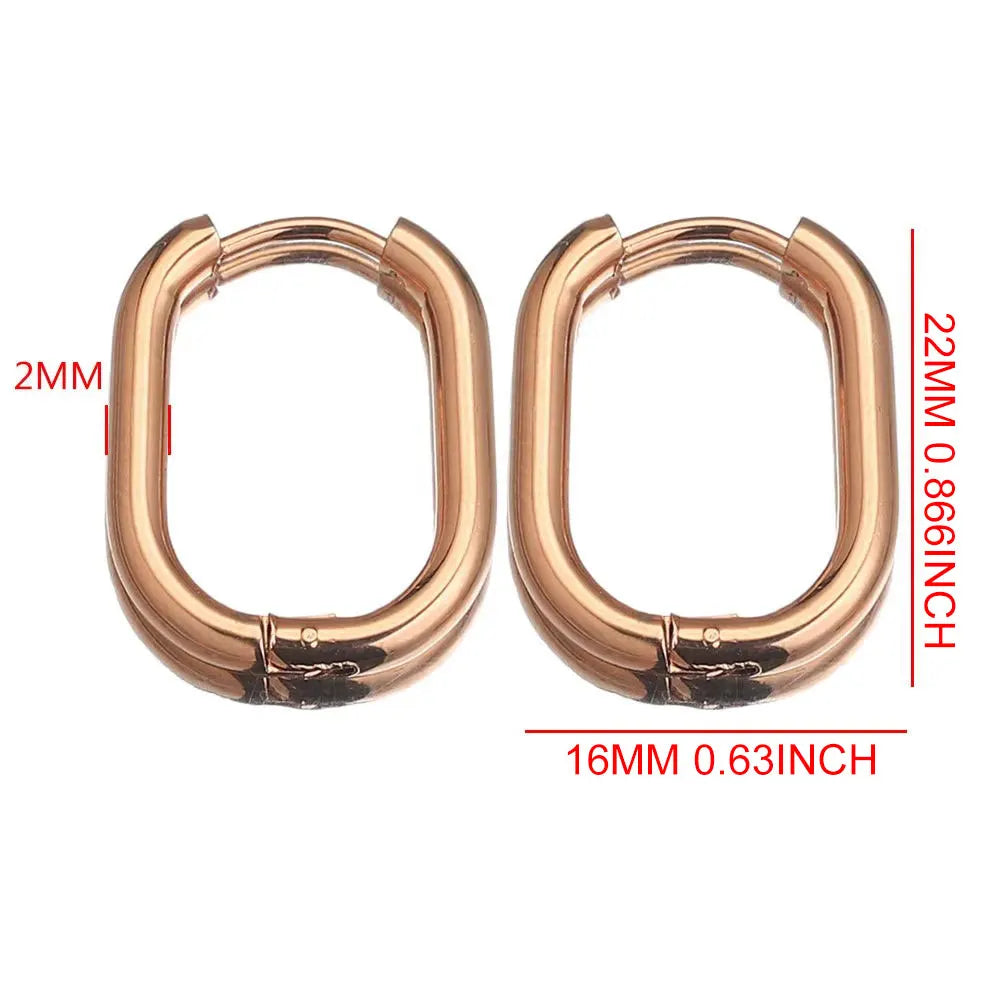 boucle d'oreille créole ovale acier inoxydable