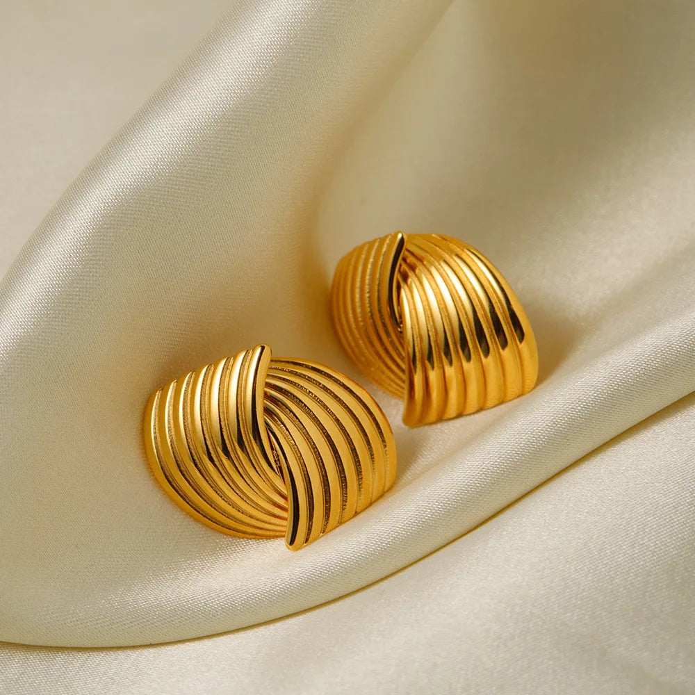 Boucles d'oreilles créole à trois couches