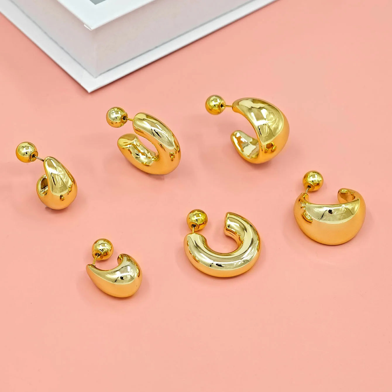 Boucles d'oreilles en C épaisse