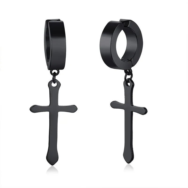 boucle d’oreille croix créoles homme