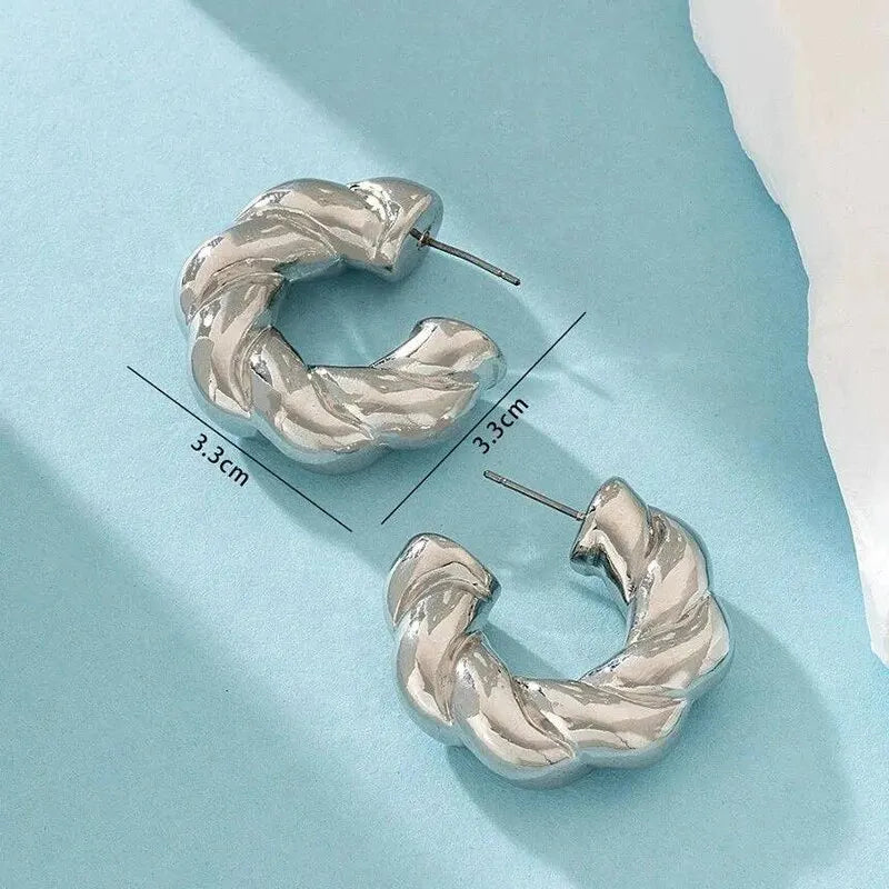 Boucles d'oreilles créoles en pierre de cristal