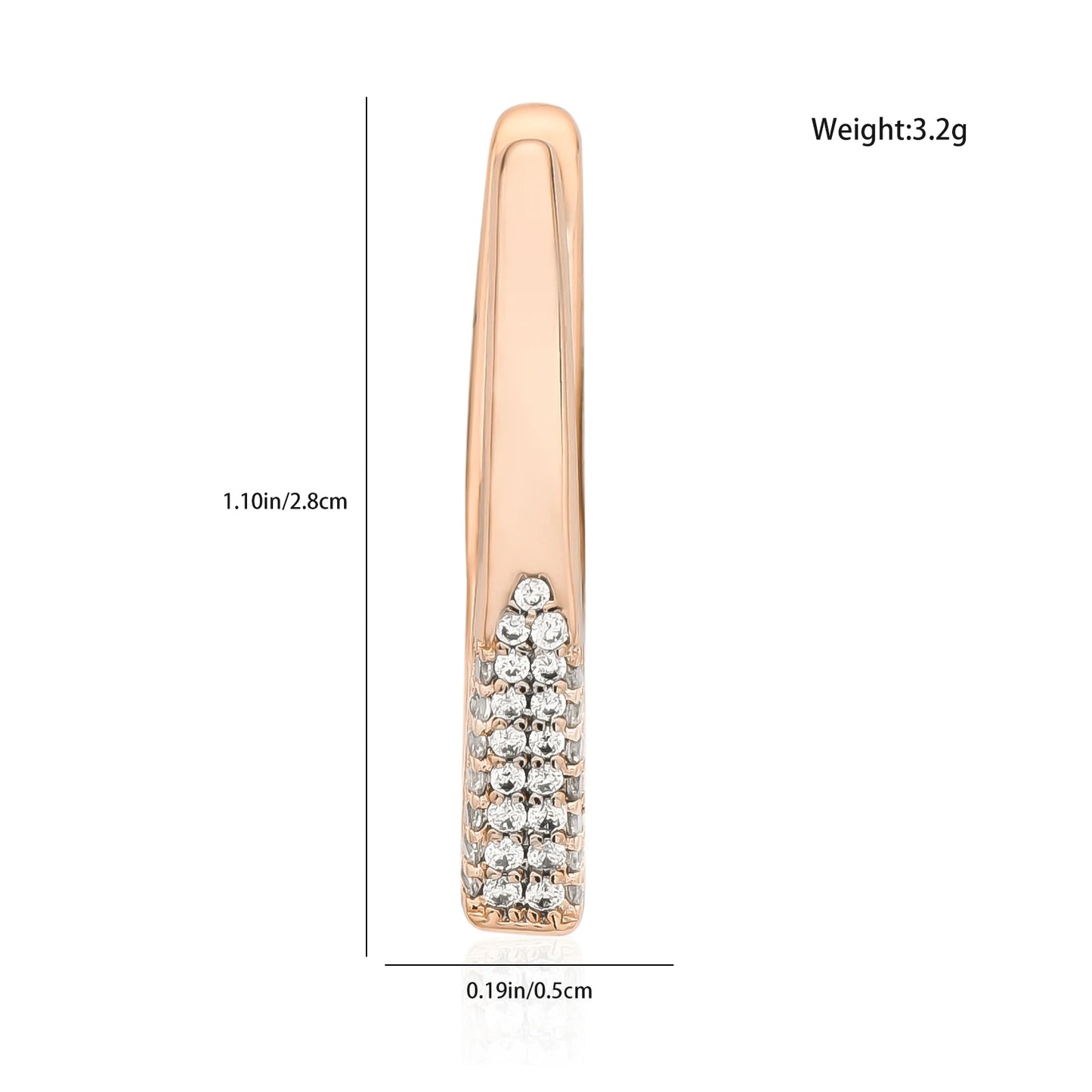 boucle d'oreille créole or rose avec diamant