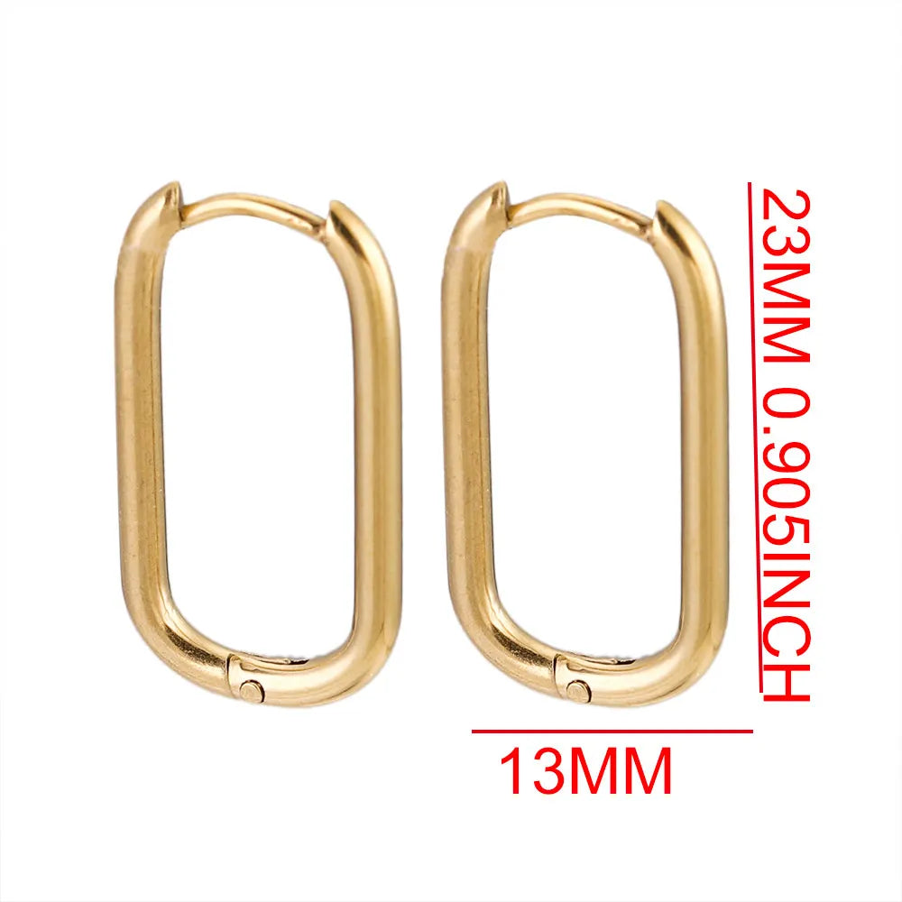 boucle d'oreille créole ovale acier inoxydable