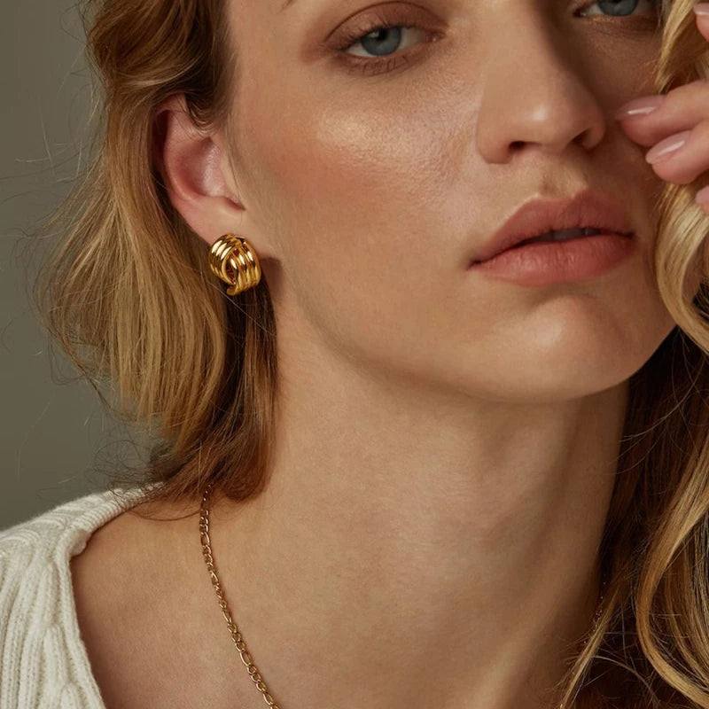 Boucles d'oreilles créole à trois couches