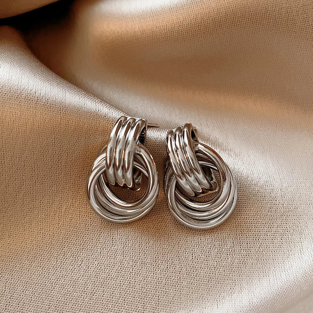 Boucles d'oreilles créole à trois couches