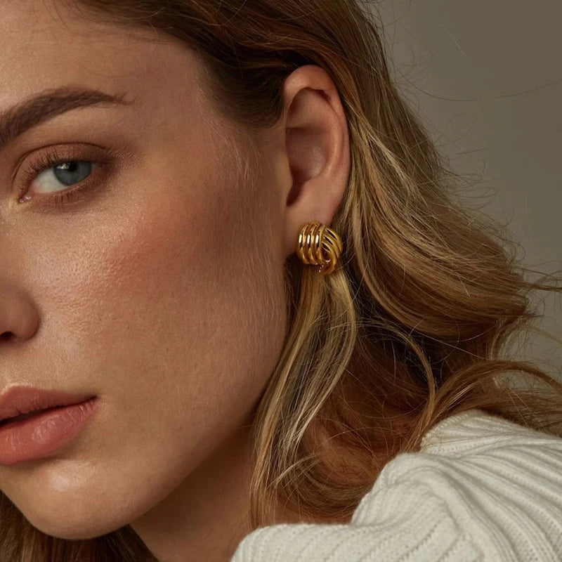 Boucles d'oreilles créole à trois couches