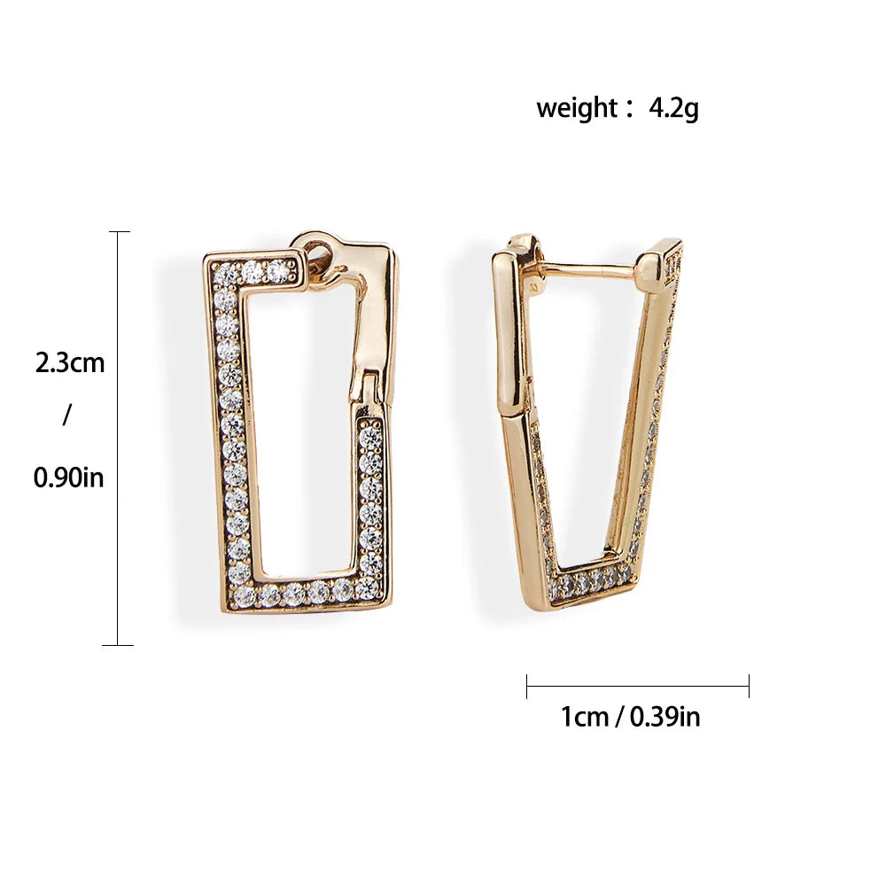 boucle d'oreille créole or rose avec diamant
